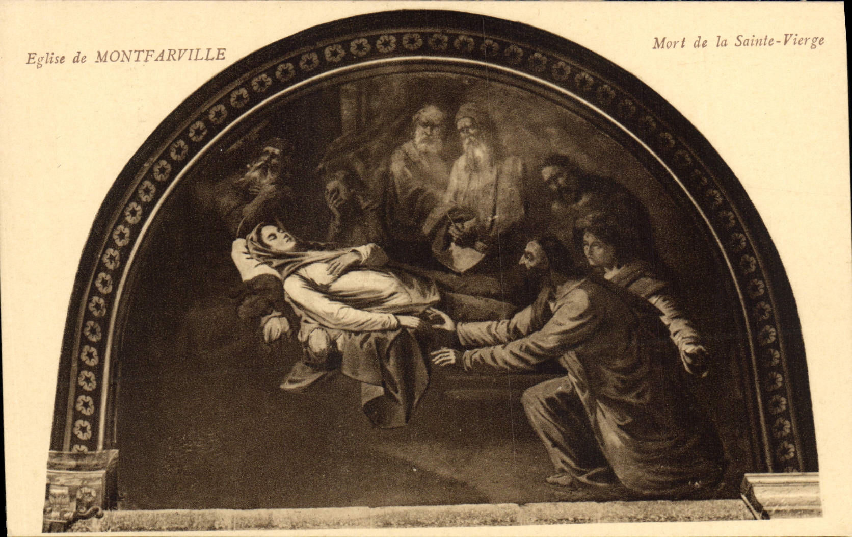 VINTAGE POSTCARD Dead Montfarville Church of Blessed Virgin