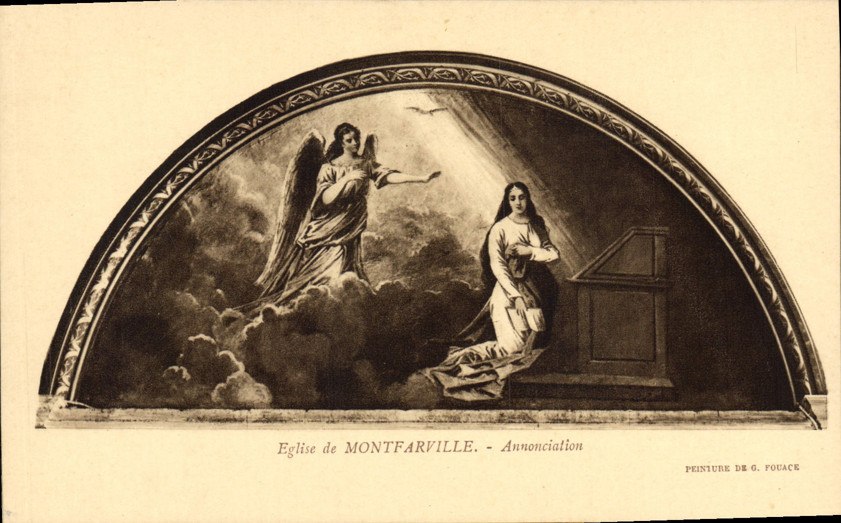 VINTAGE POSTCARD Montfarville Church of Annunciation