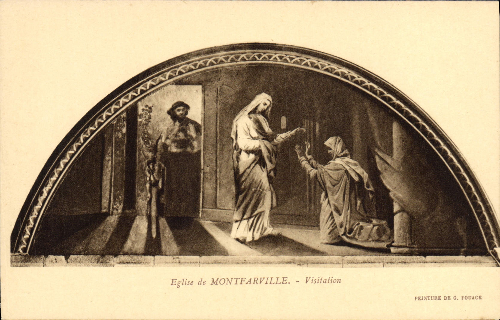 VINTAGE POSTCARD Montfarville Church of Visitation