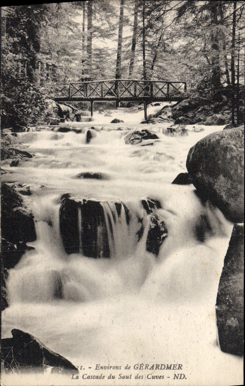 VINTAGE POSTCARD Surroundings of Gerardmer the Cascade of the Jump of the Tanks