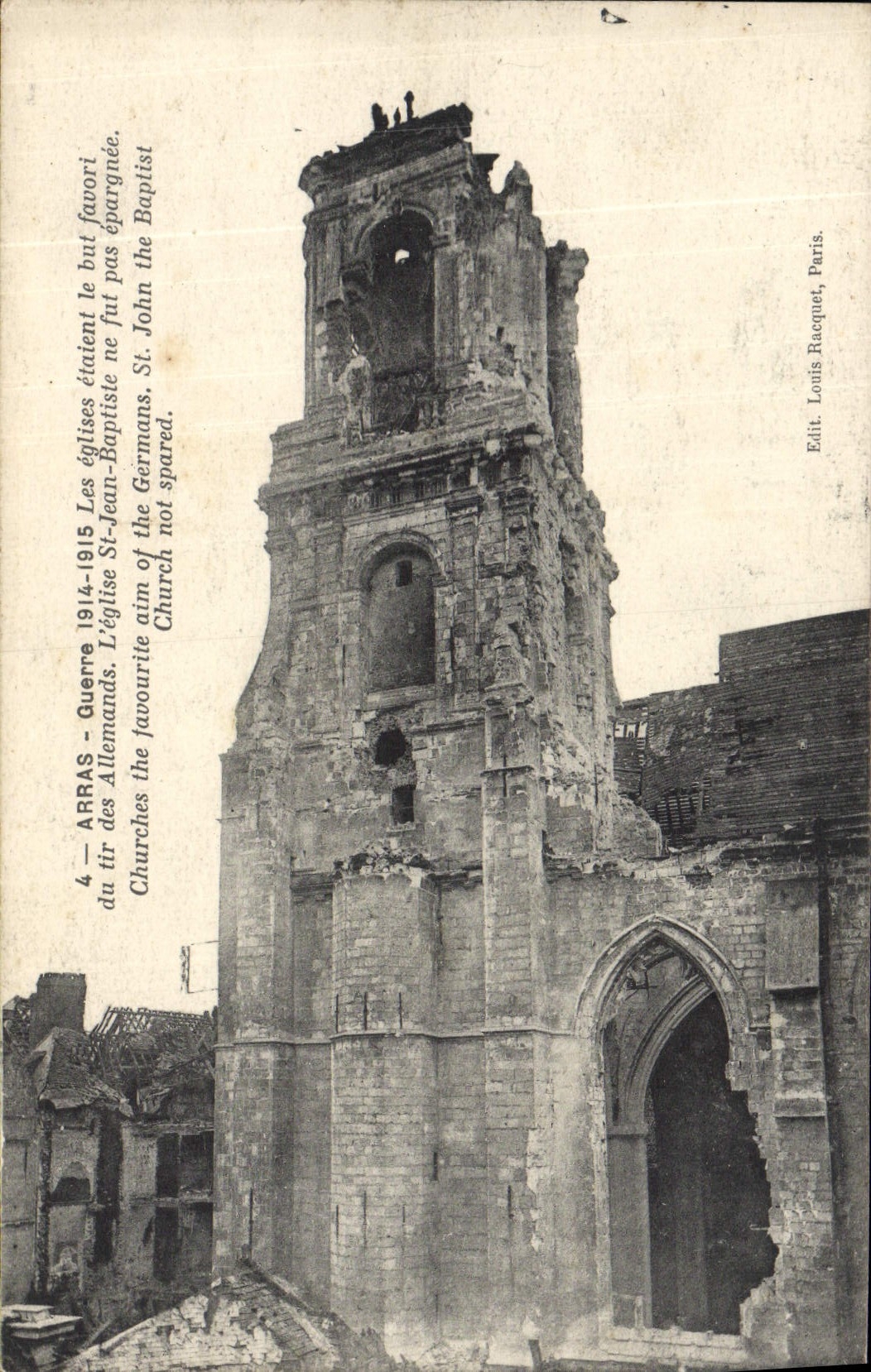 CPA Arras Guerre Eglise militaria 