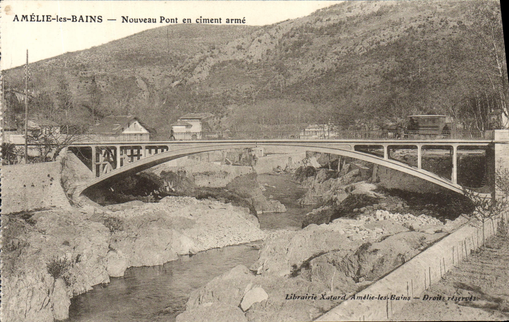 VINTAGE POSTCARD Amelie les Bains New Reinforced concrete Bridge