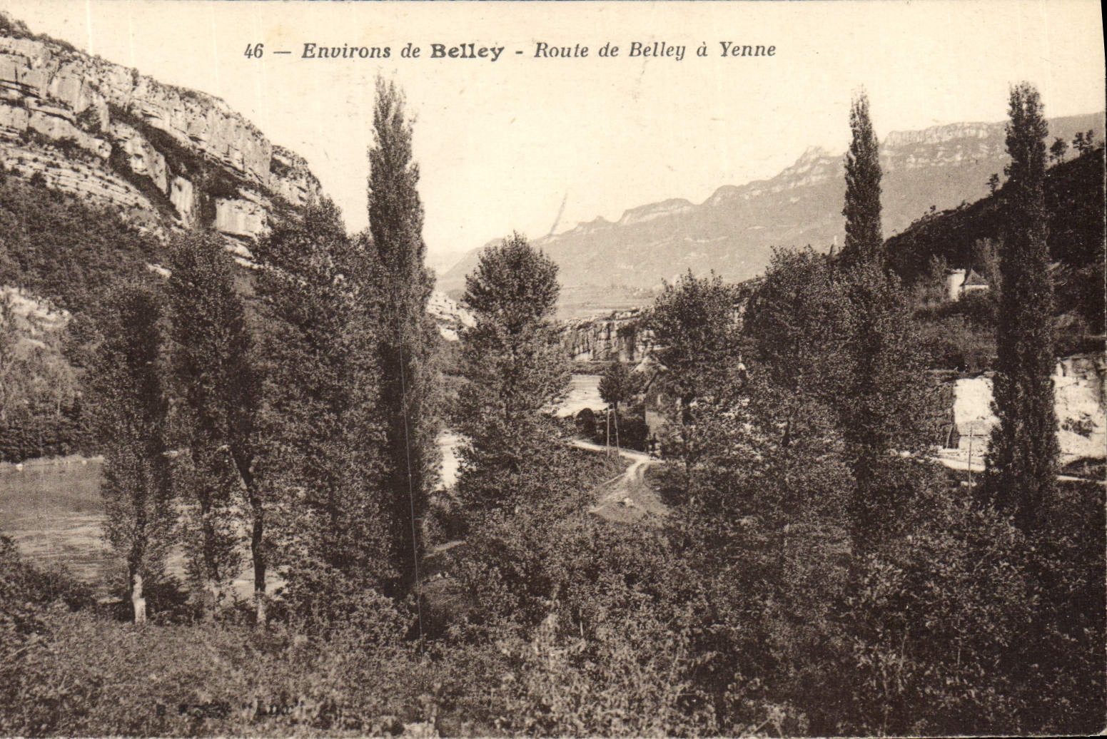 VINTAGE POSTCARD Environs of Belley Route of Belley has Yenne