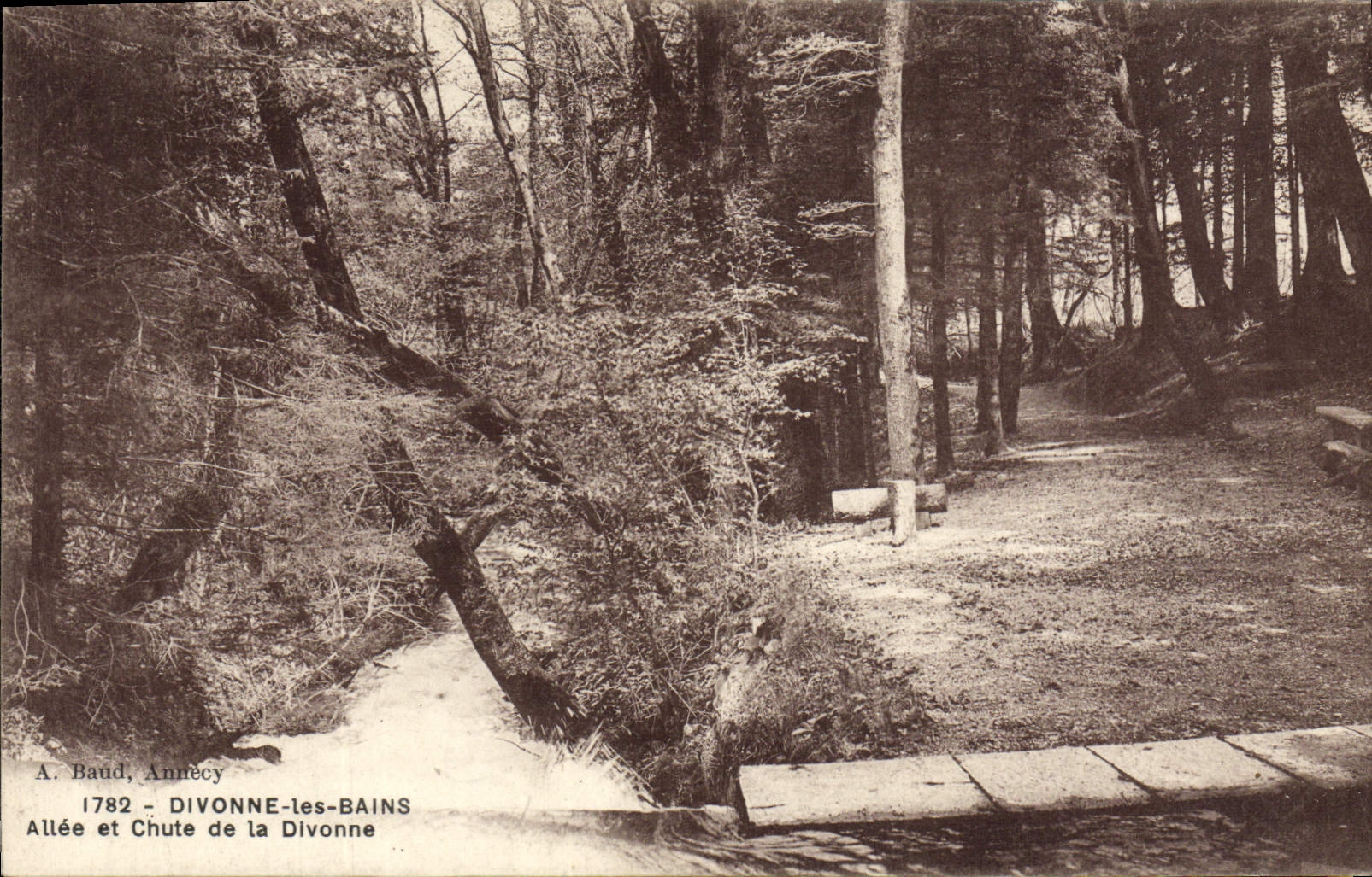 VINTAGE POSTCARD Divonne Les Bains Gone and source of Divonne