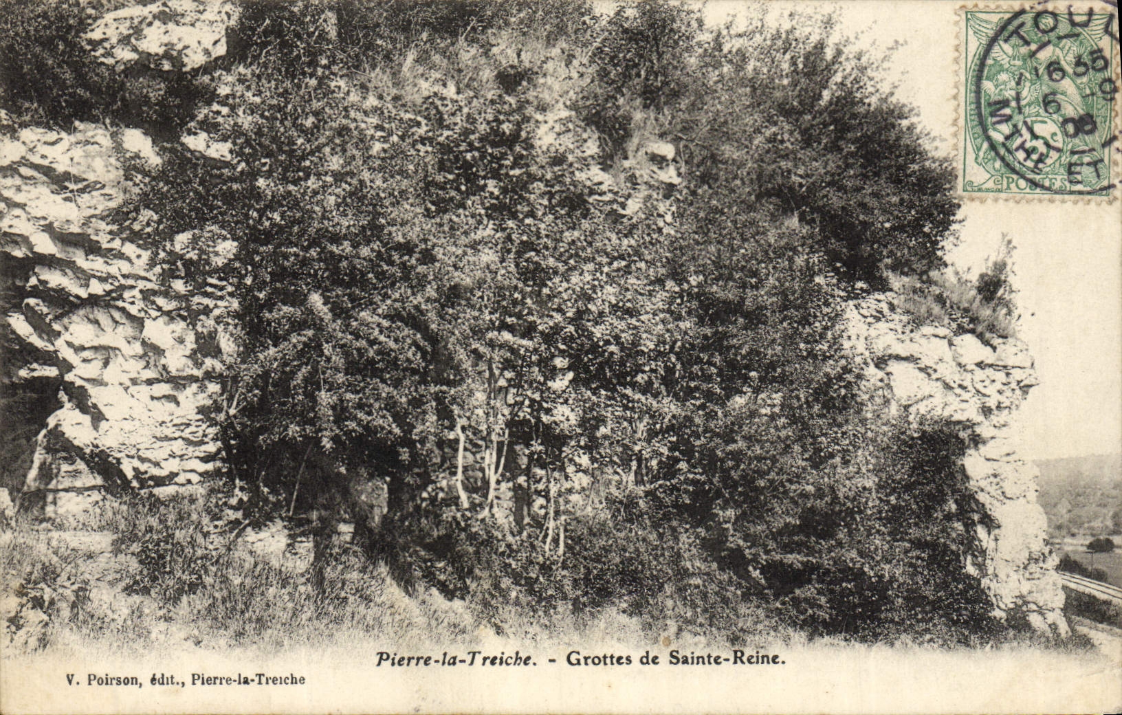 VINTAGE POSTCARD Pierre Treiche Caves of Sainte Queen