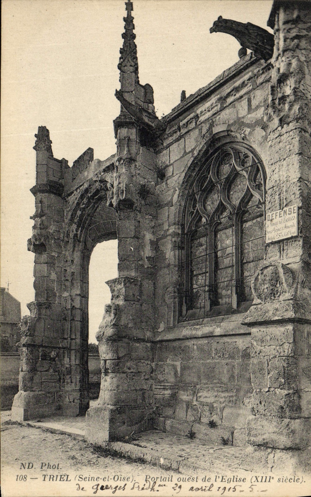 CPA Triel Portail Ouest de l'Eglise