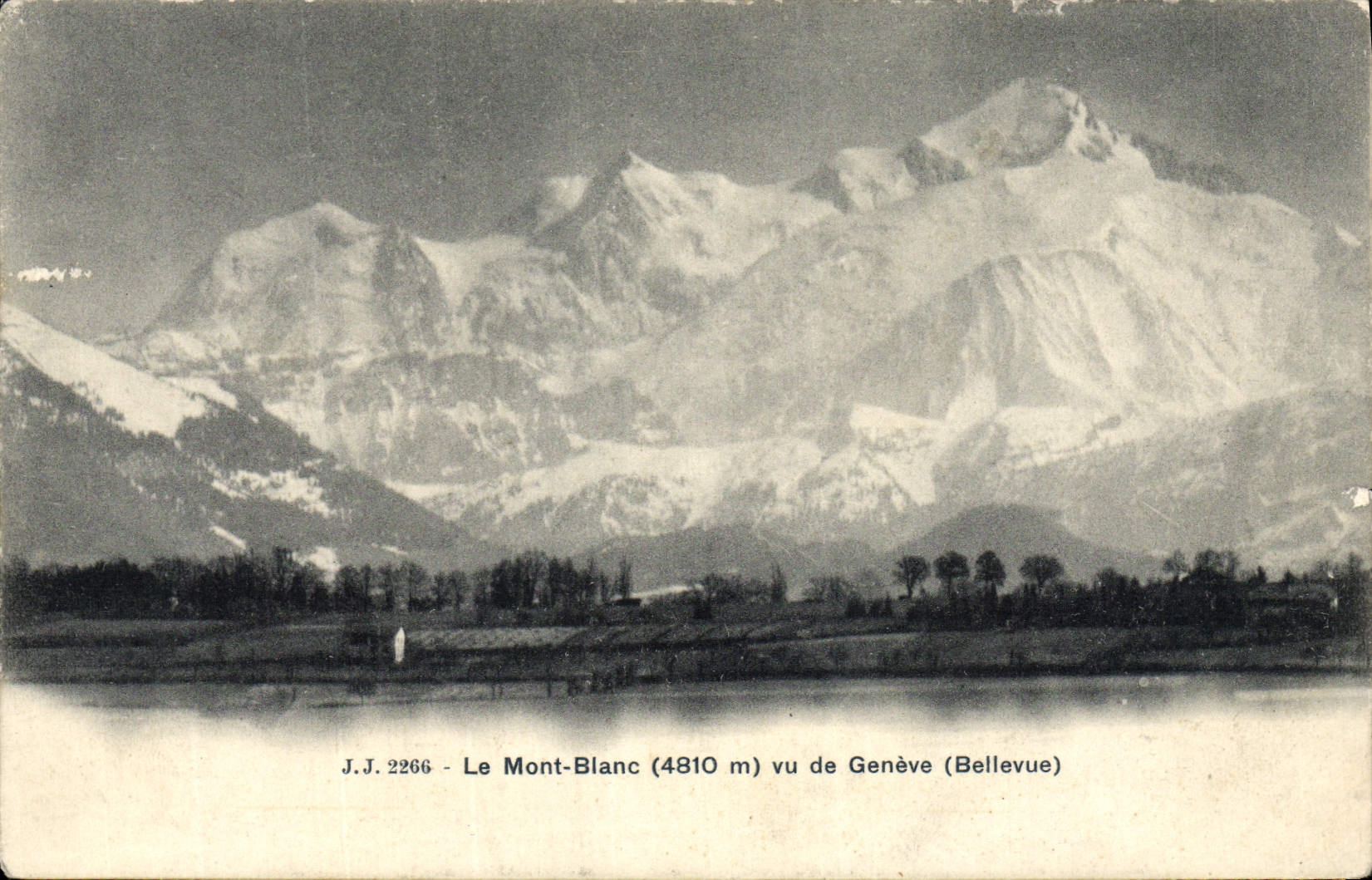 POSTAL de la VENDIMIA Mont Blanc visto de Ginebra Bellevue