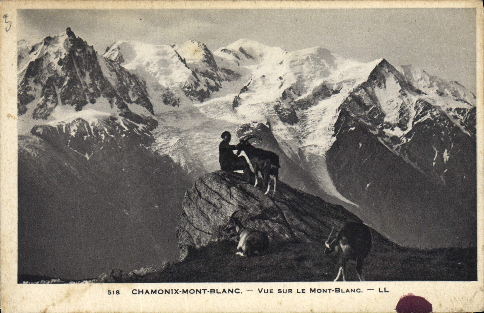 POSTAL Chamonix Mont Blanc de la VENDIMIA visto en Mont Blanc