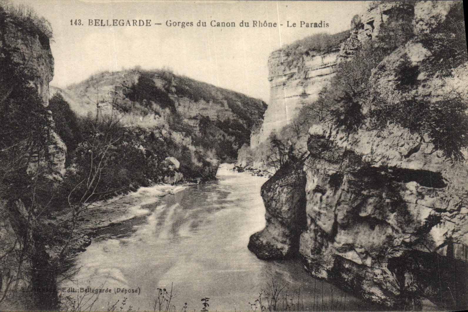 VINTAGE POSTCARD Bellegarde Falls of the Canon of the Rhone the paradise