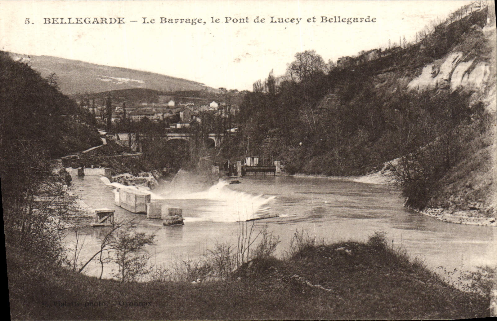 CPA Bellegarde La Barrage le Pont de Lucey et Bellegarde