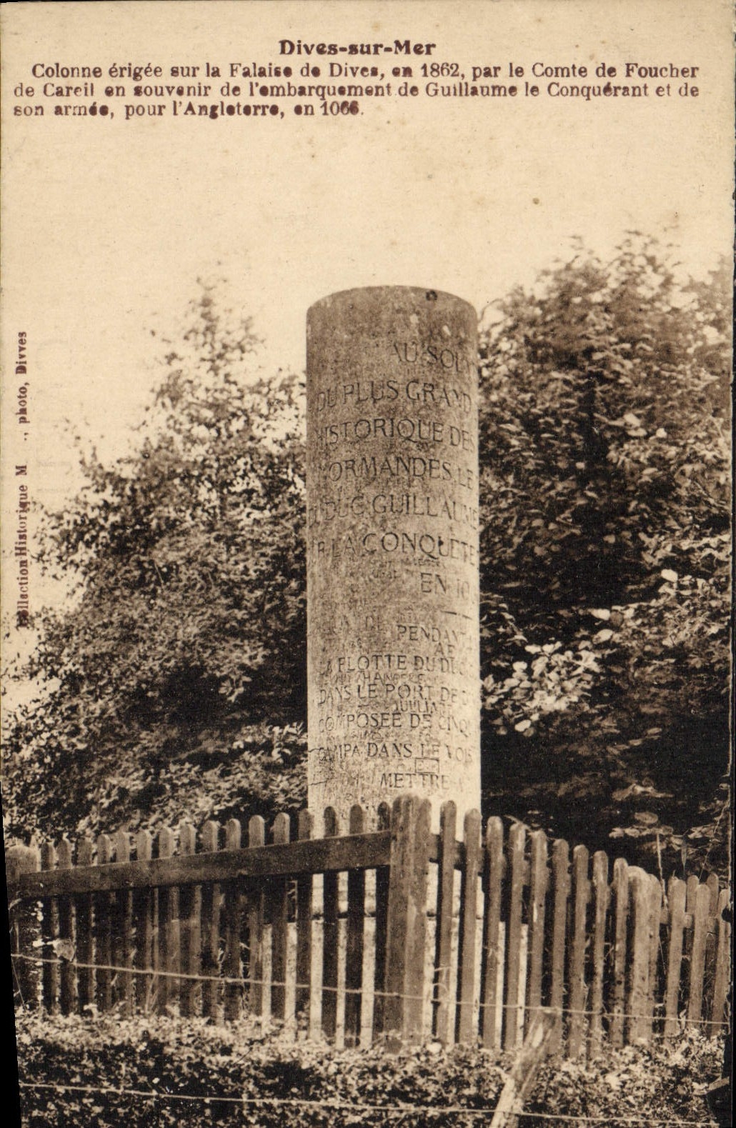 VINTAGE POSTCARD Divine on Sea Column erigee on Cliff the Divine ones