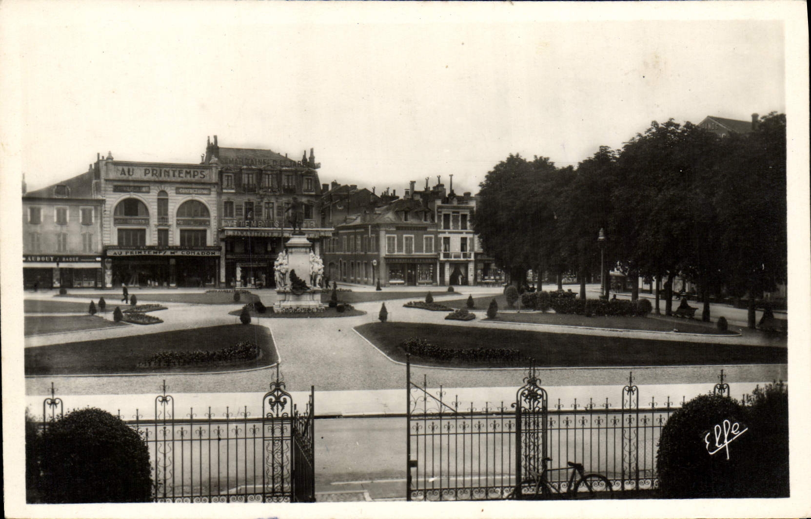 VINTAGE POSTCARD Tarbes Places and Garden of the Republic