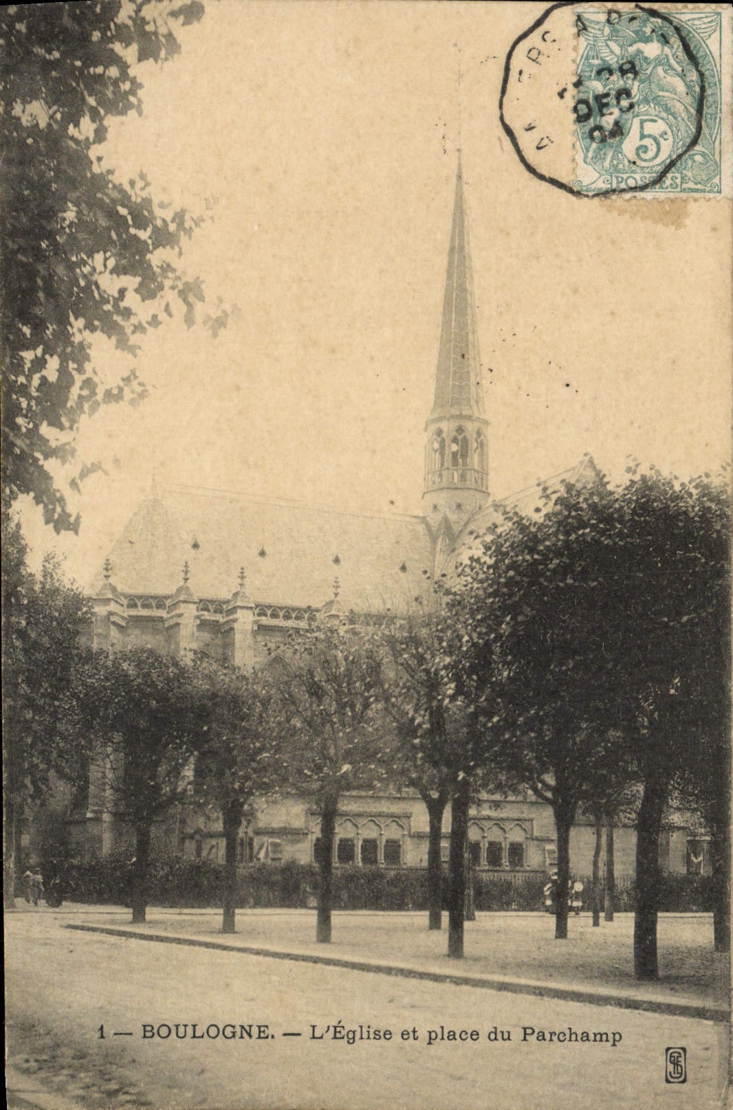 VINTAGE POSTCARD Boulogne the Church and Places of Parchamp