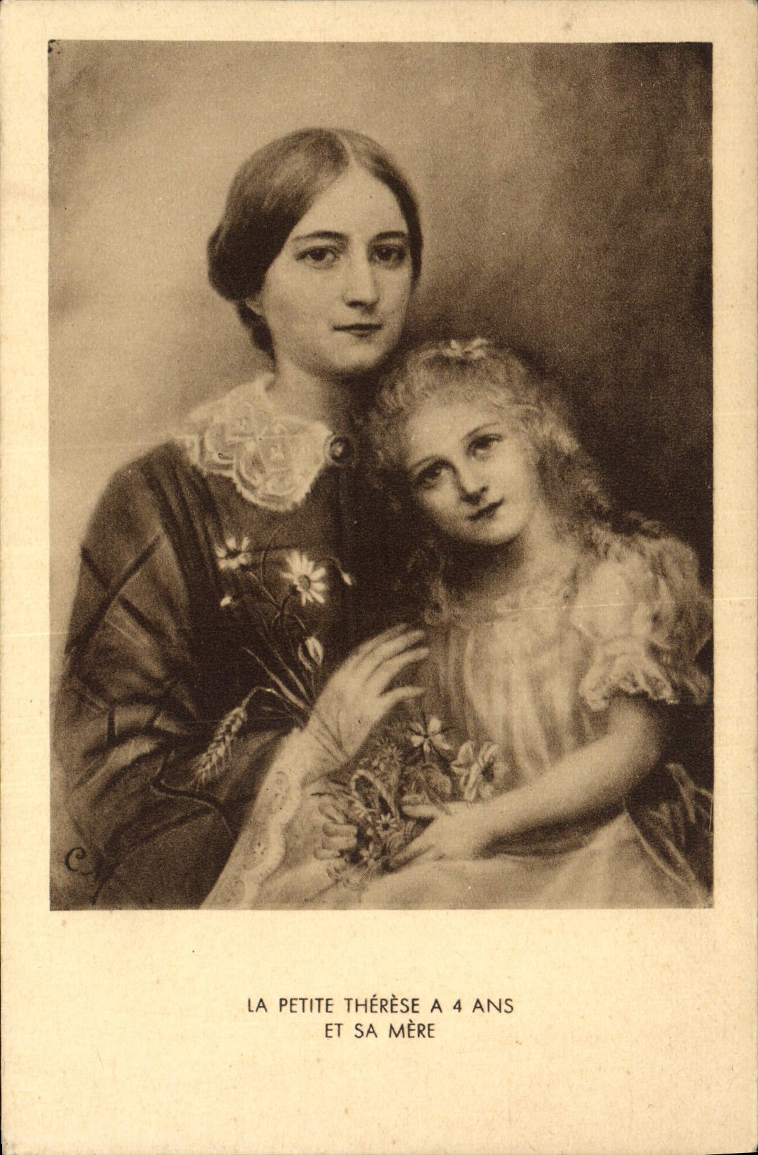 VINTAGE POSTCARD the Small Therese has And Her Mother