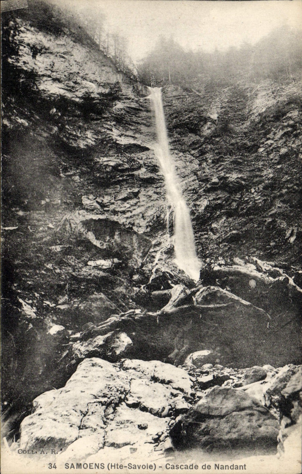 VINTAGE POSTCARD Samoens Cascades of Nandant