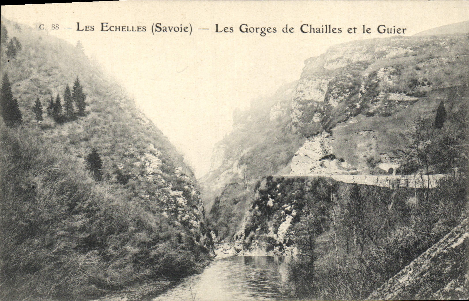 VINTAGE POSTCARD Scales Road metal Falls and Guier