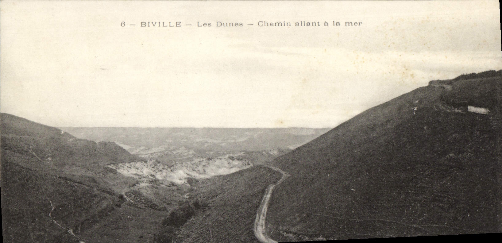 VINTAGE POSTCARD Biville the Dunes Active Way with the Sea
