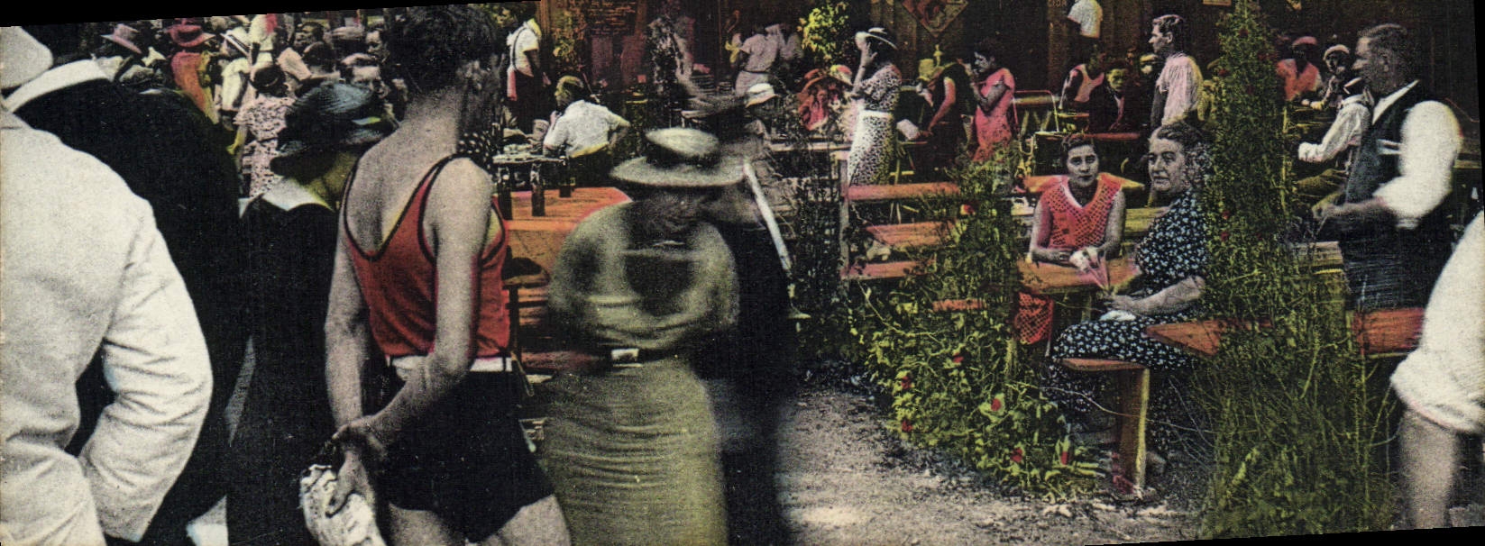 VINTAGE POSTCARD Chateauneuf On Dear Boissereau Plage Pastoral Refreshment bar TOP