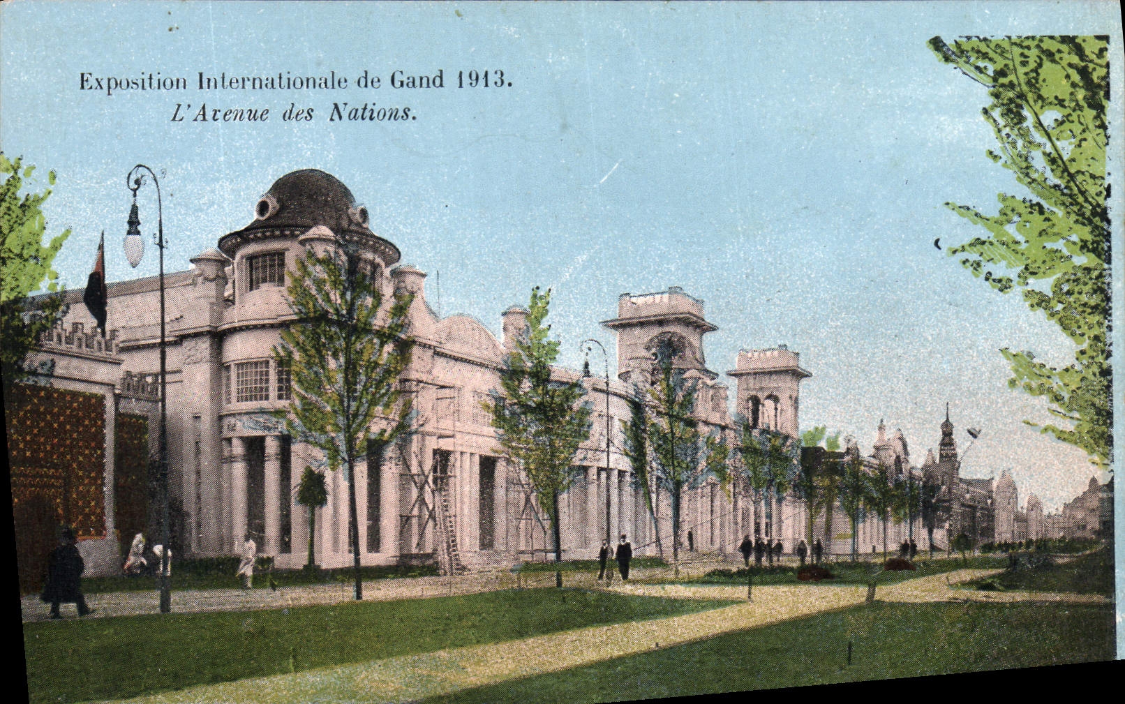 VINTAGE POSTCARD International exhibition of Ghent 1913 the avenue of the nations