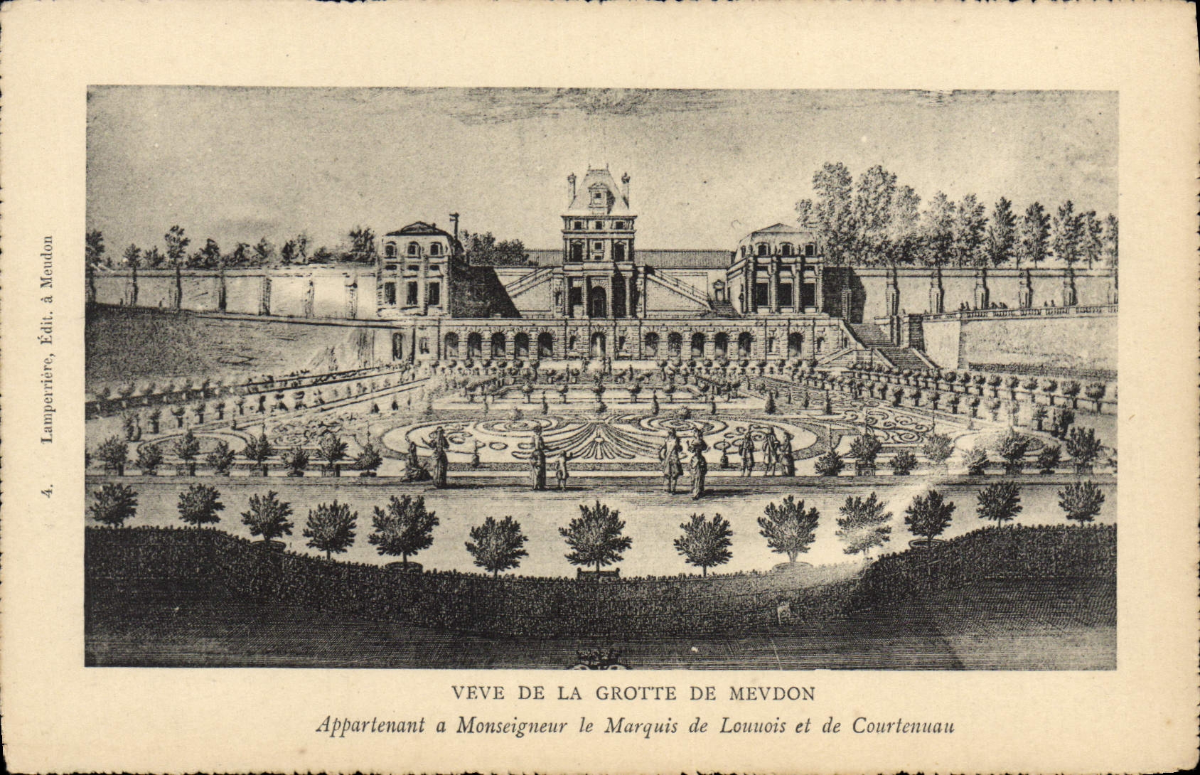 La POSTAL Veve de la VENDIMIA de la cueva de Meudon que pertenece tiene el Monseigneur el marqués de Louuois y de Courtenuau