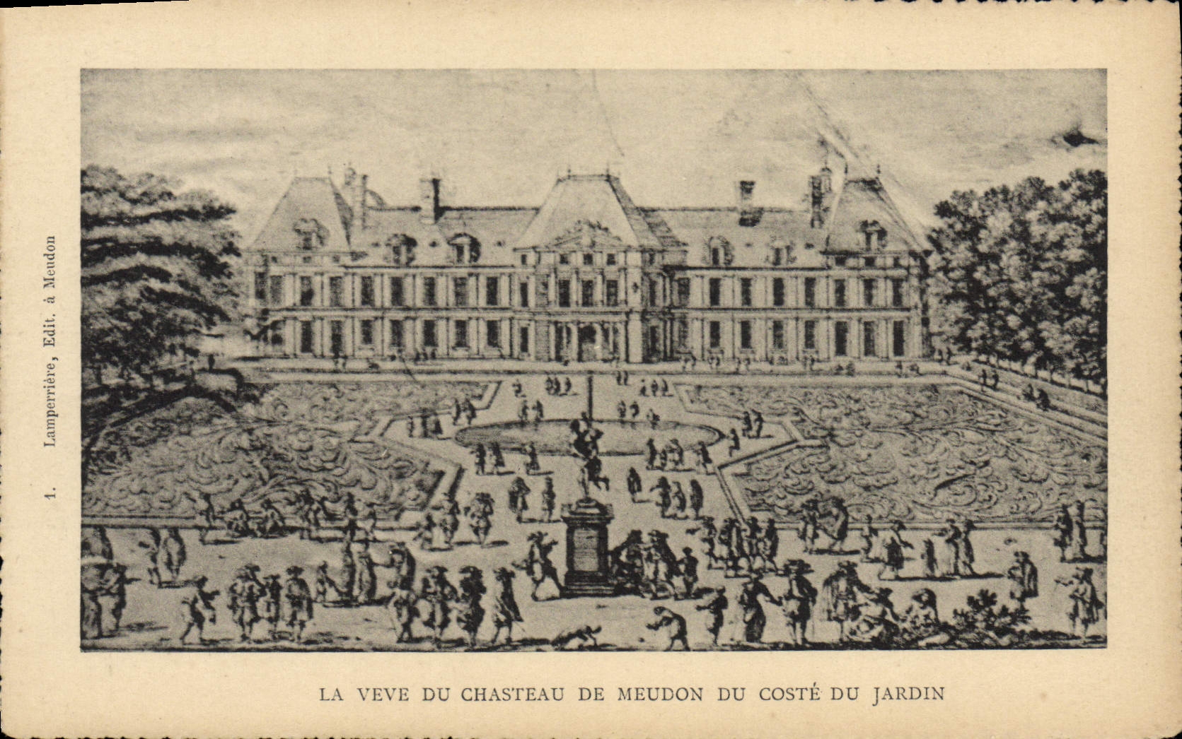 VINTAGE POSTCARD Veve Of the Cave of Meudon Of Coste of the Garden