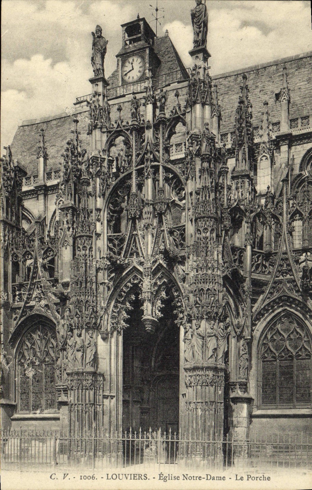 CPA Louviers Eglise Notre Dame Le Porche
