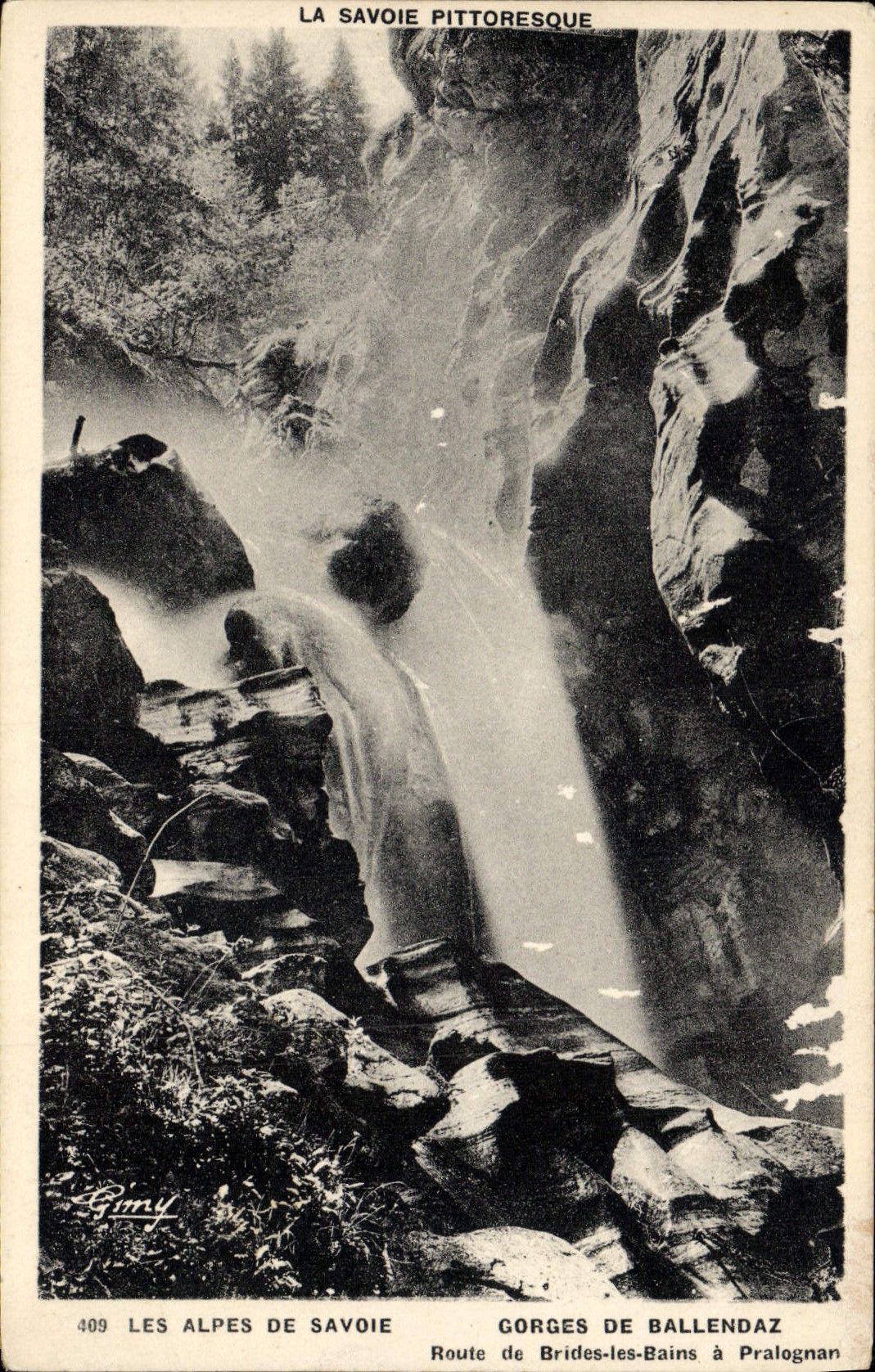 La POSTAL Gorges De Ballendaz Route de la VENDIMIA de ayudas les Bains tiene Pralognan