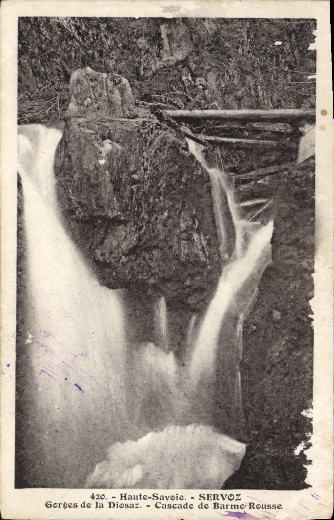 CPA Servoz Gorges de La Diosaz Cascade de Barme Rousse
