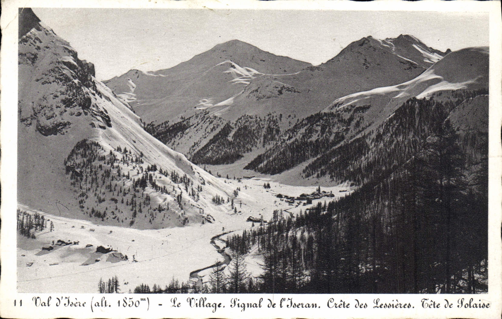 VINTAGE POSTCARD the Village Signal of Iseran Crete of Lessieres head of Solaise