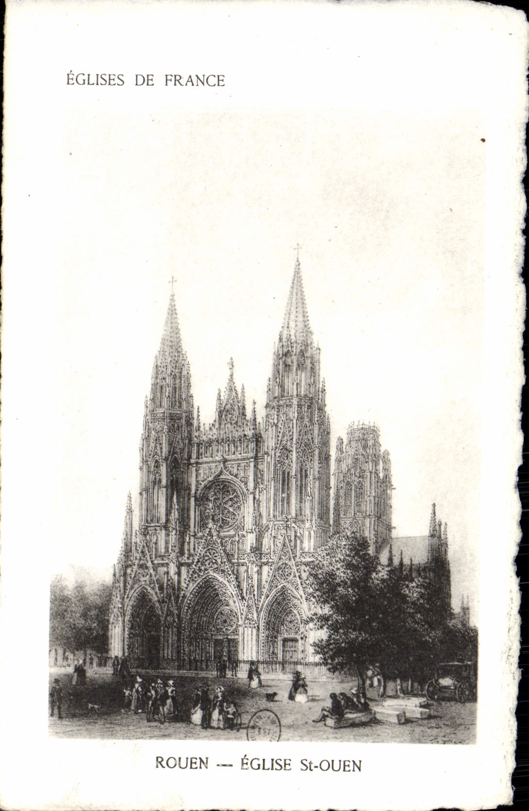 VINTAGE POSTCARD Churches Of France Rouen Church Ouen Saint