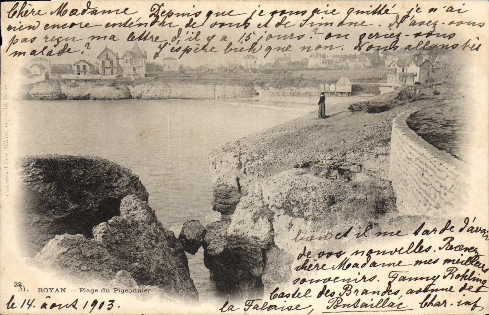 VINTAGE POSTCARD Royan Beach of the Pigeon one