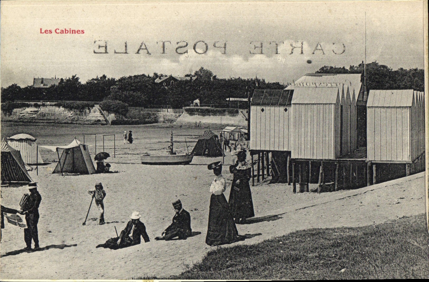VINTAGE POSTCARD the Cabins Femems Folklore Beach