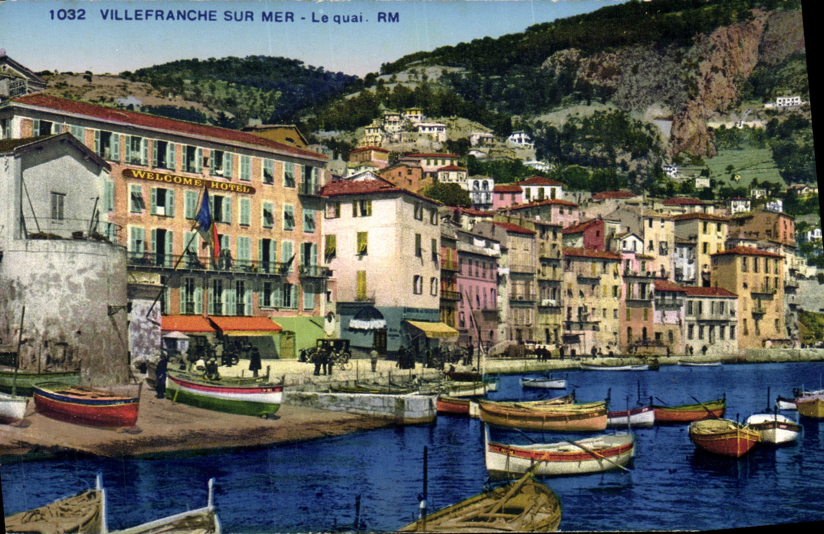 VINTAGE POSTCARD Villefranche On Sea the Quay Boats