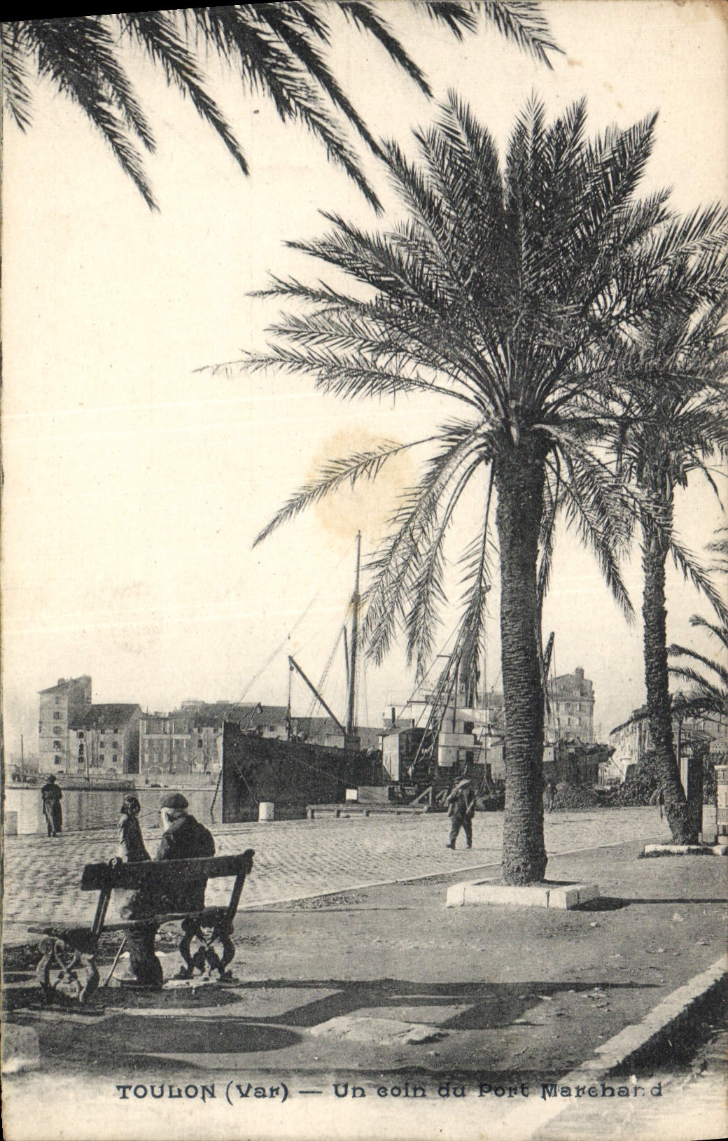 POSTAL Toulon de la VENDIMIA una esquina del barco portuario comercial