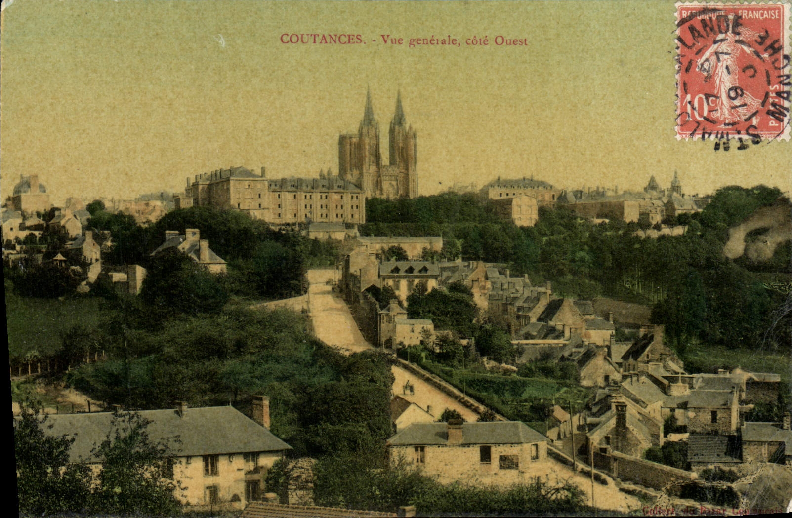 CPA Coutances Vue Generale cote Ouest
