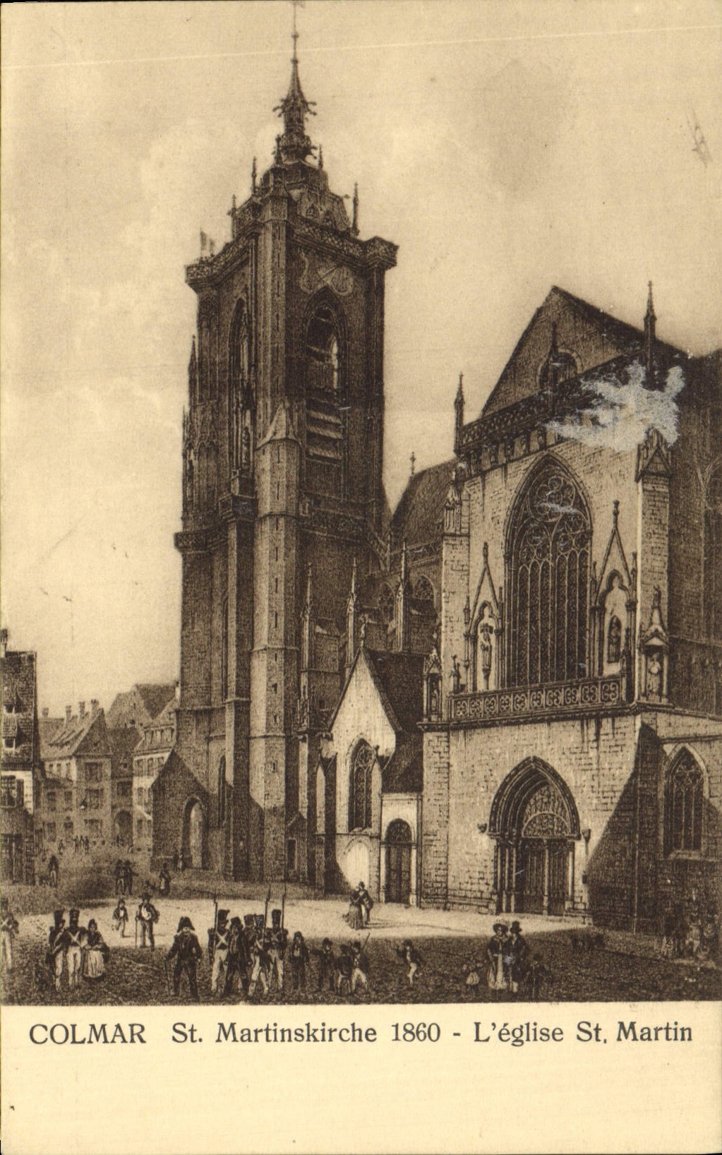 VINTAGE POSTCARD Colmar St Martinskirche the 1860 church St Martin
