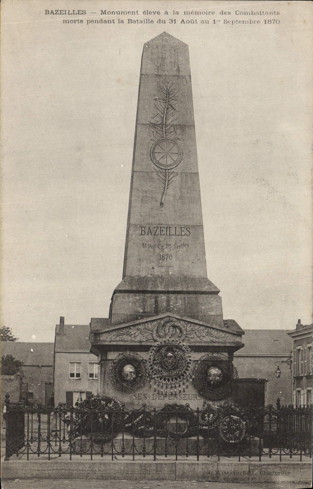 VINTAGE POSTCARD Bazeilles Monument raised with the Memory of the Combatants died during the battle of the 31 oaut Militaria