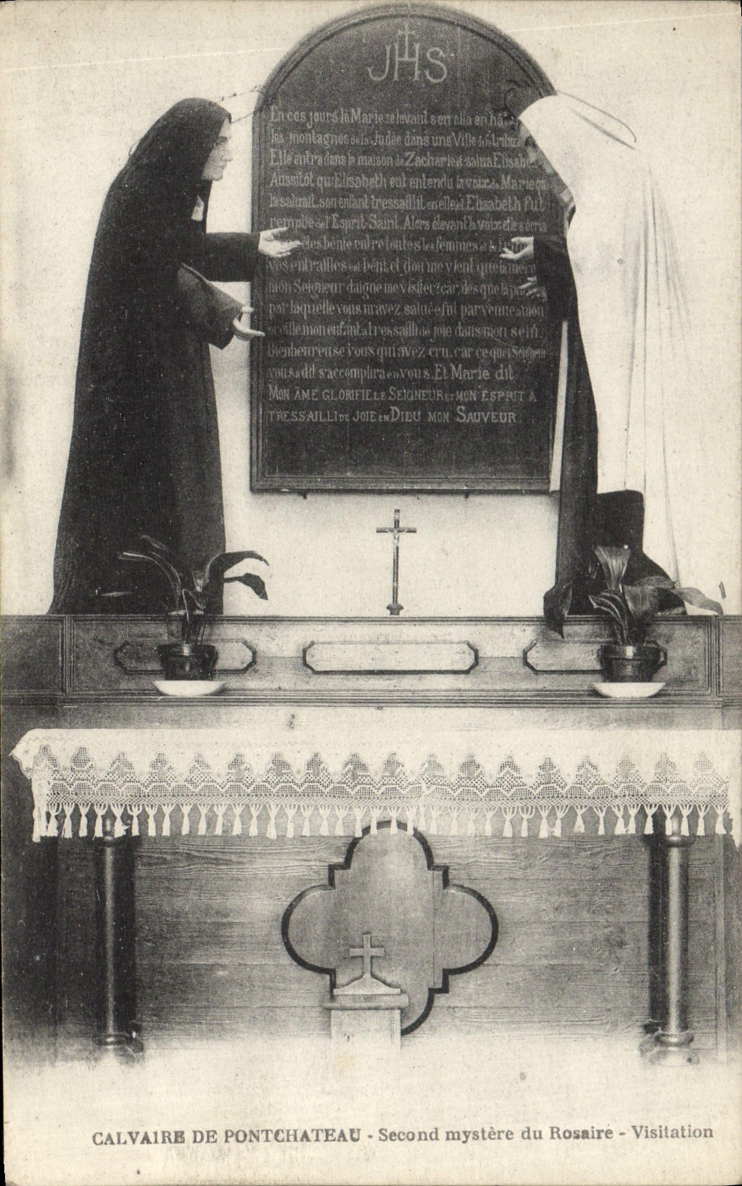 VINTAGE POSTCARD Martyrdom of Pontchateau Second mystery of the Rosary Visitation