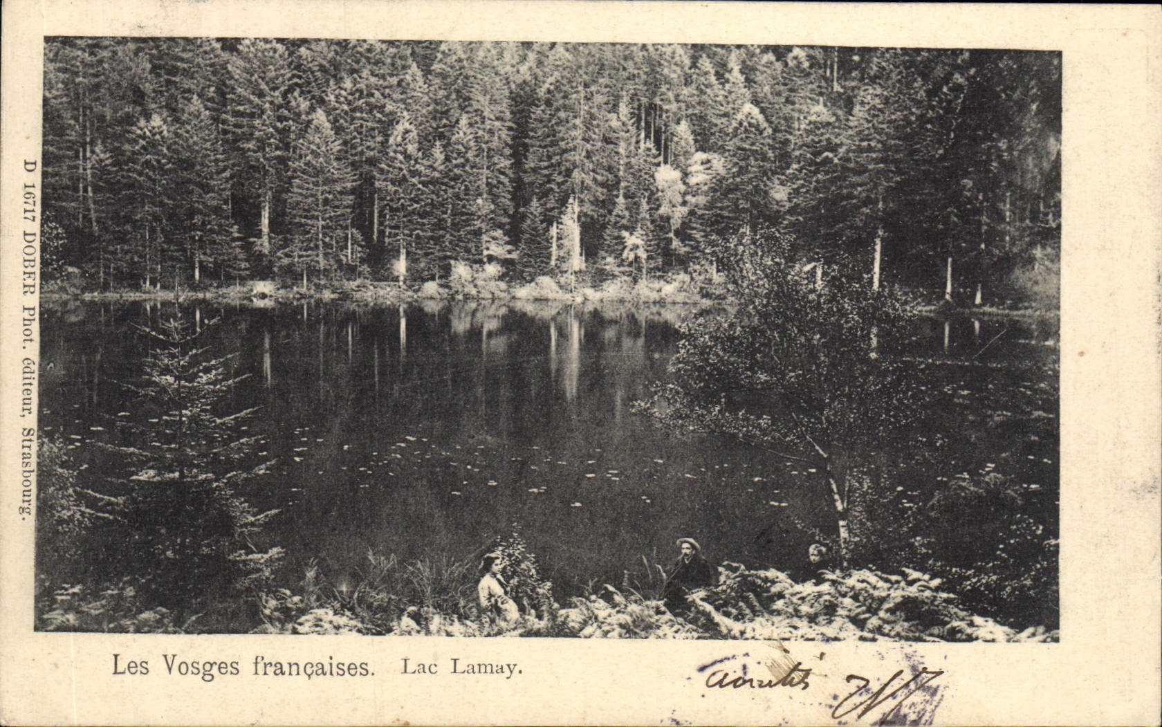 VINTAGE POSTCARD the French Vosges Lake Lamay
