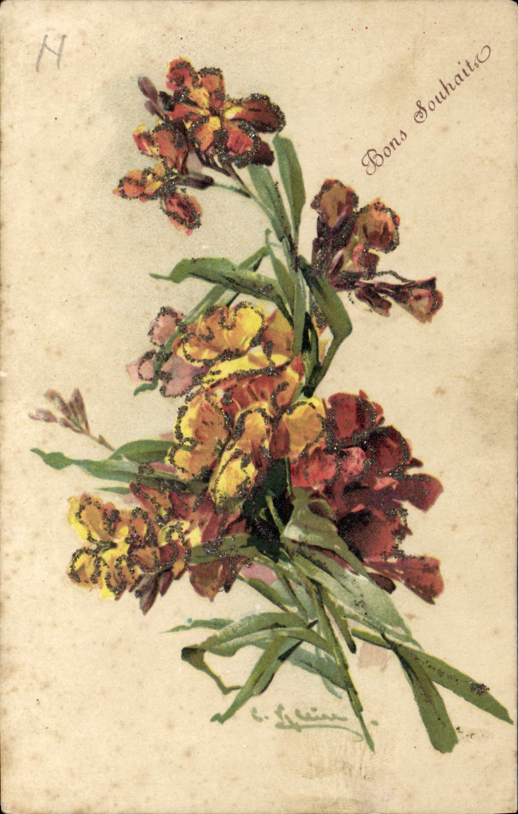 CPA Fantaisie Fleurs Bons Souhaits