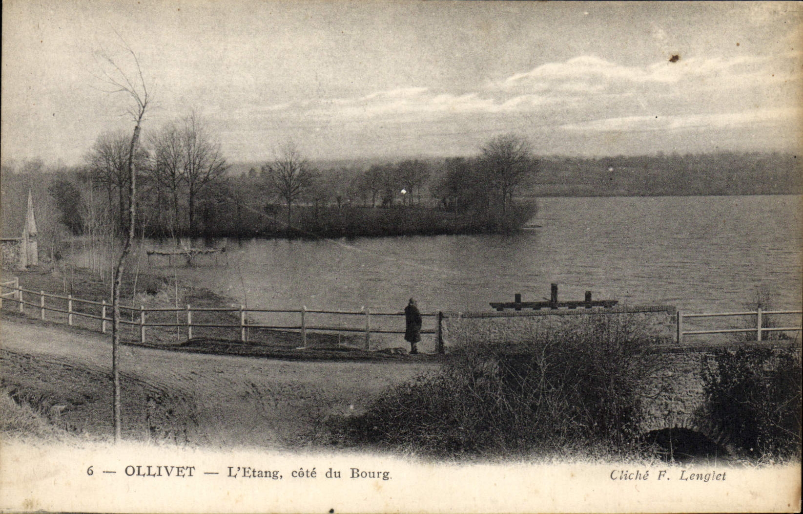VINTAGE POSTCARD Ollivet the Pond dimensions Borough