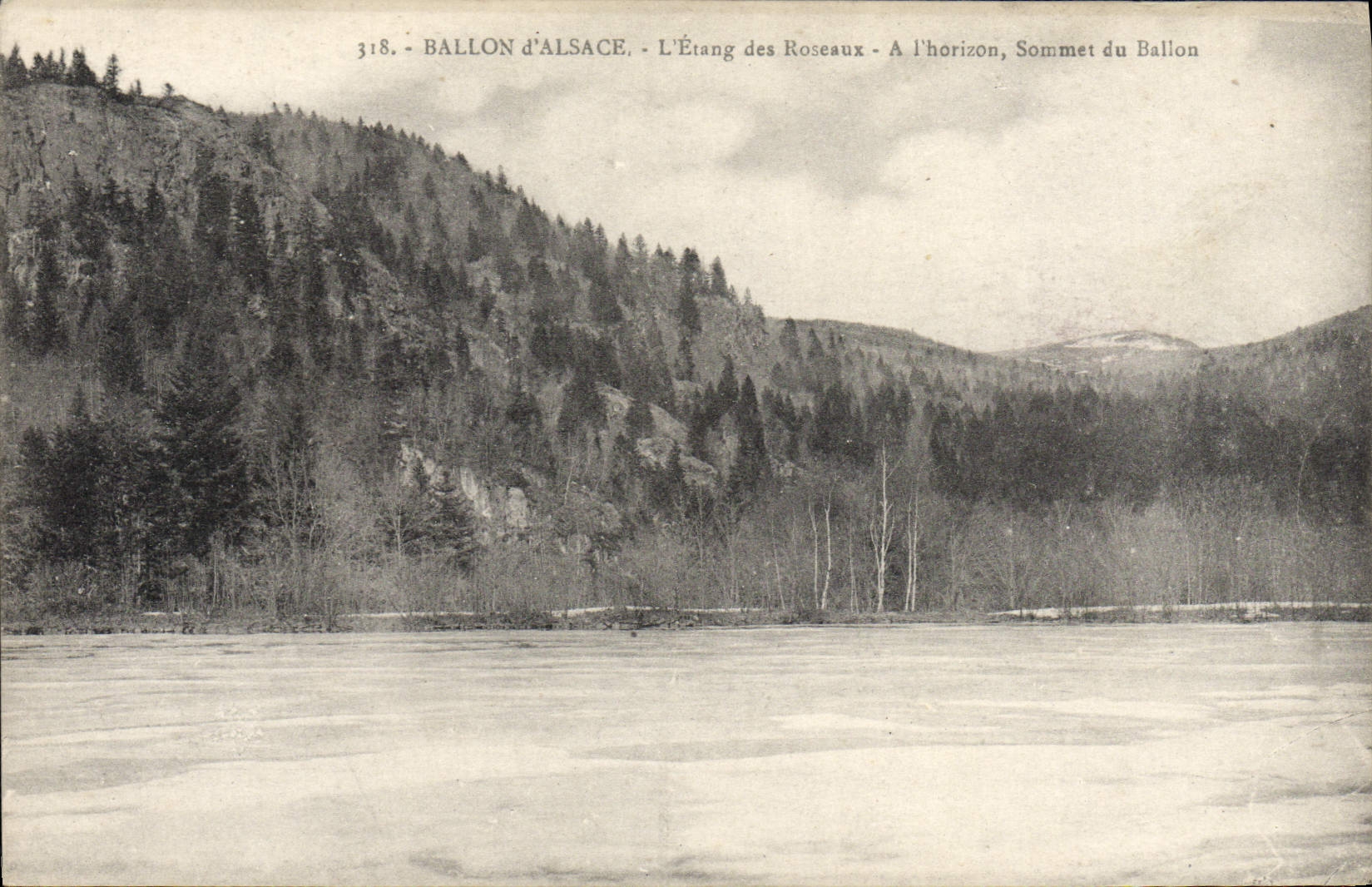 VINTAGE POSTCARD Balloon of Alsace the Pond of the Reeds At the horizon Summit of the balloon