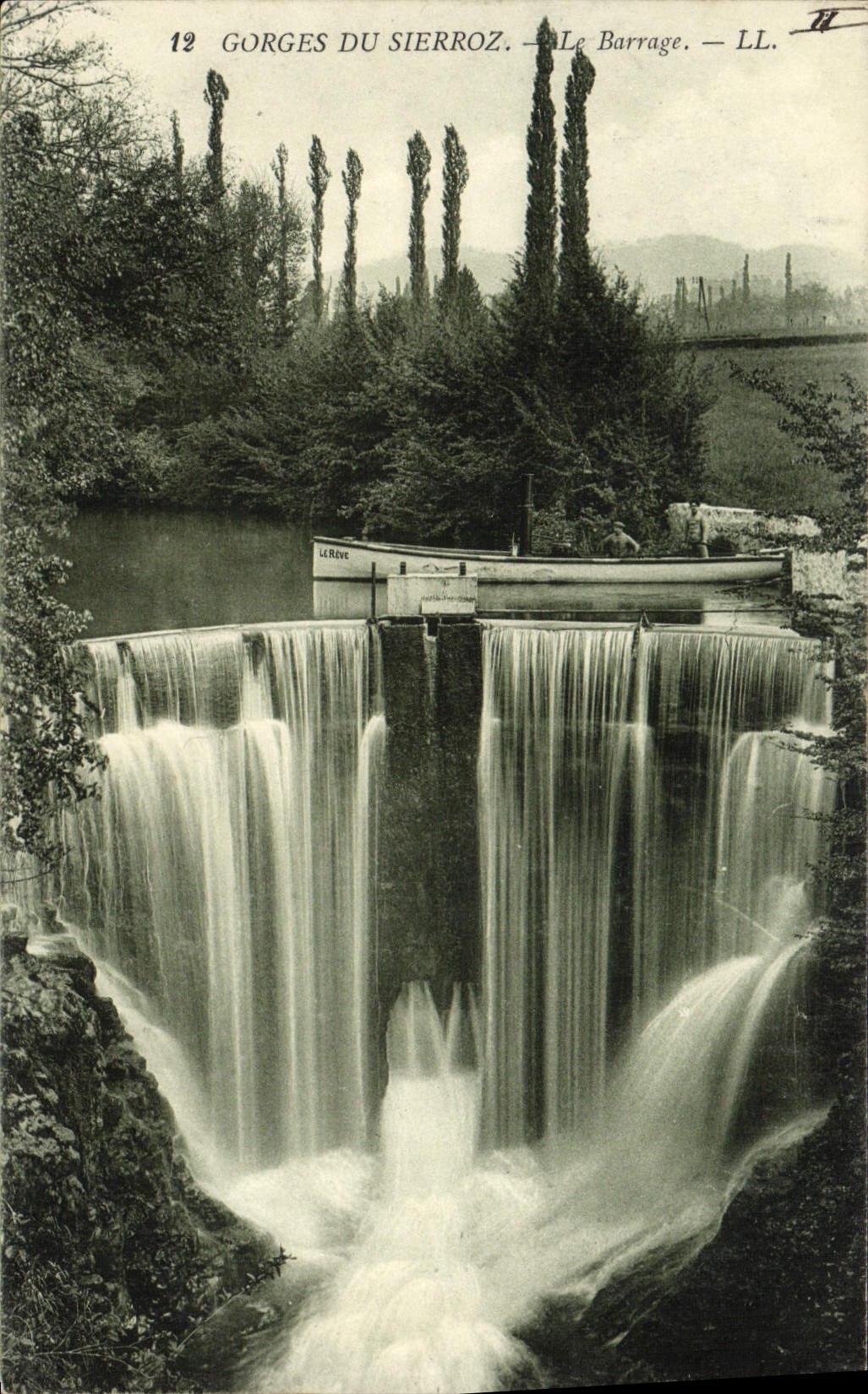 VINTAGE POSTCARD Falls of Sierroz Stopping