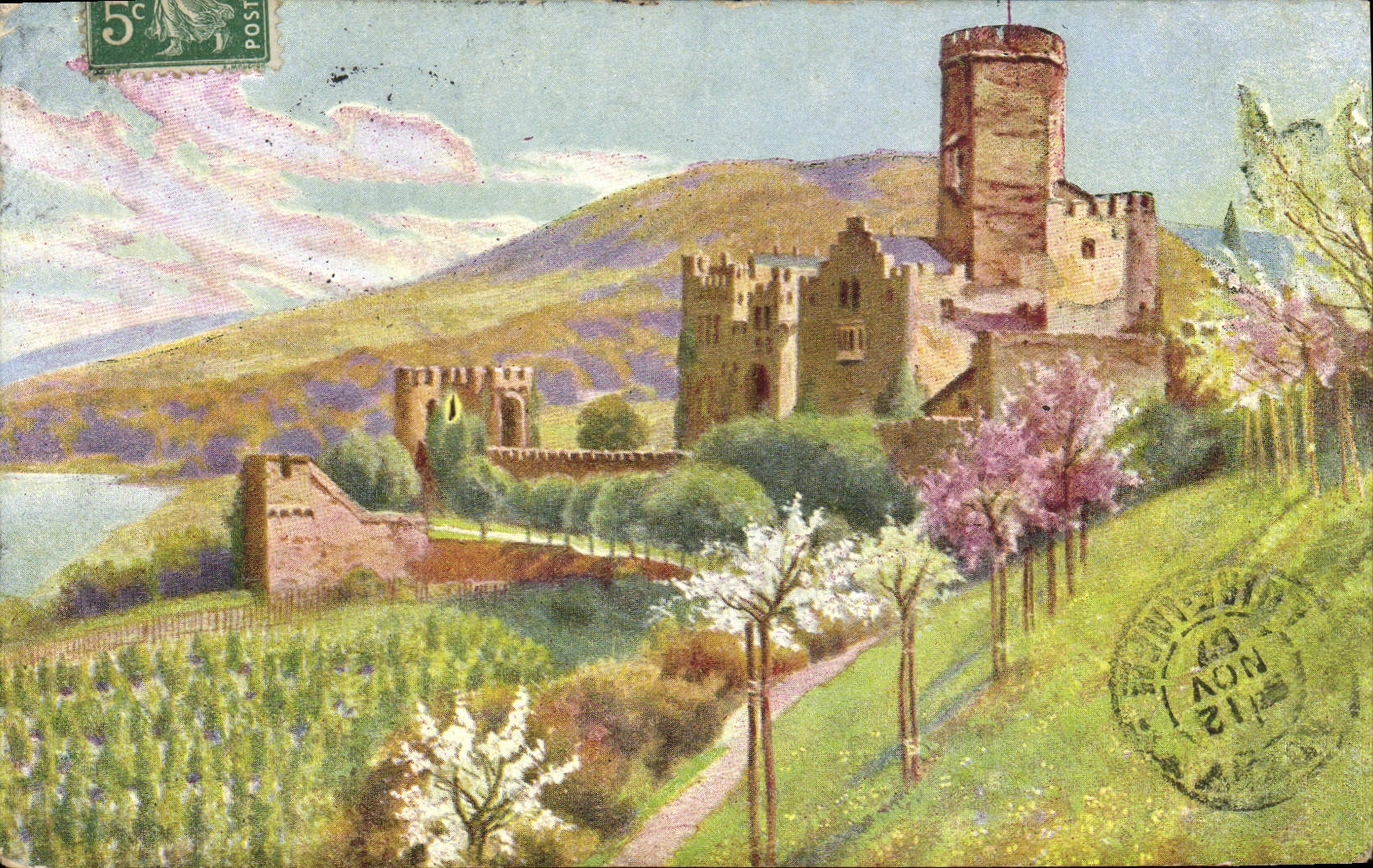 VINTAGE POSTCARD Edition of the Chocolate factory of Aiguebelle Lahneck