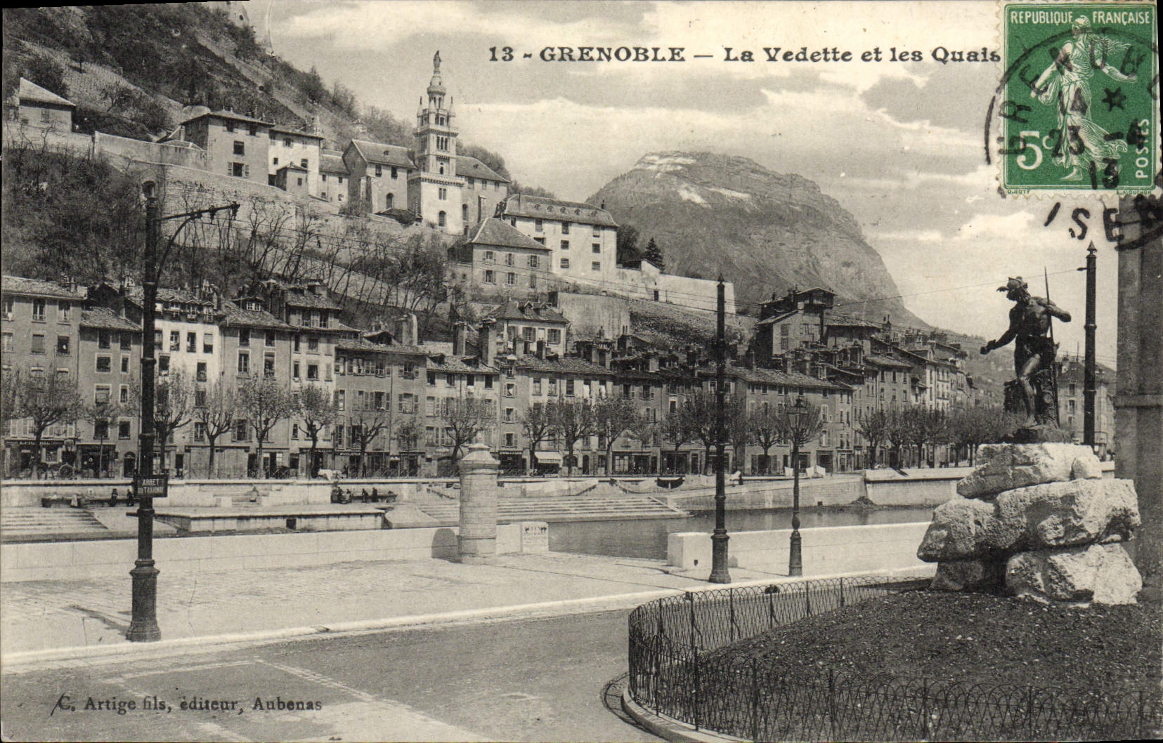 POSTAL Grenoble de la VENDIMIA la motora y los muelles de alta velocidad