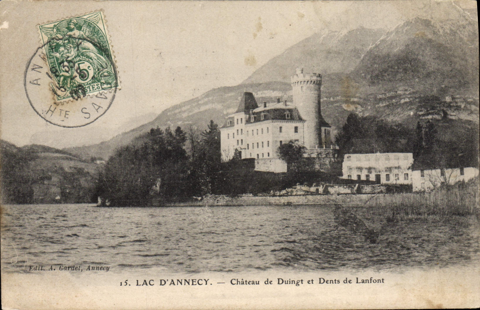 CPA Lac d'Annecy Chateau de Duingt et Dents de Lanfont