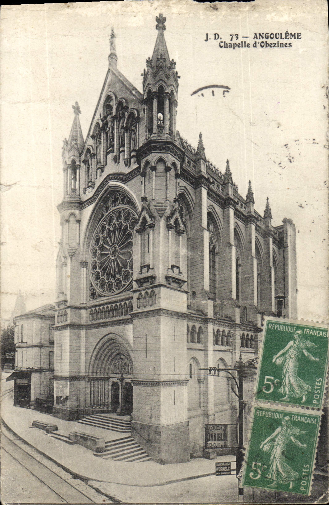 VINTAGE POSTCARD Angouleme Vault of Obezines