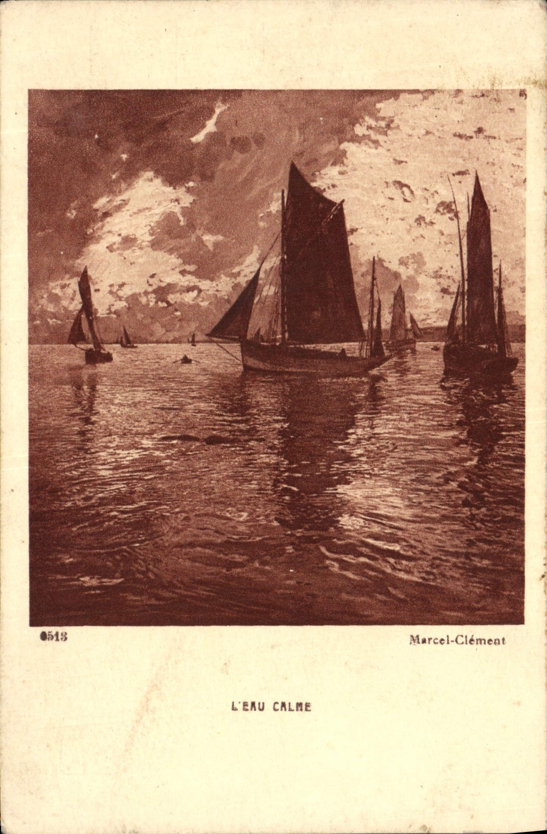 VINTAGE POSTCARD Water Calms Boat Marcel Clement