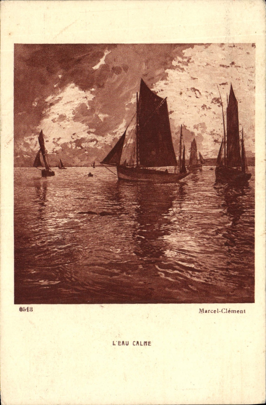 CPA L'Eau Calme Bateau Marcel Clement