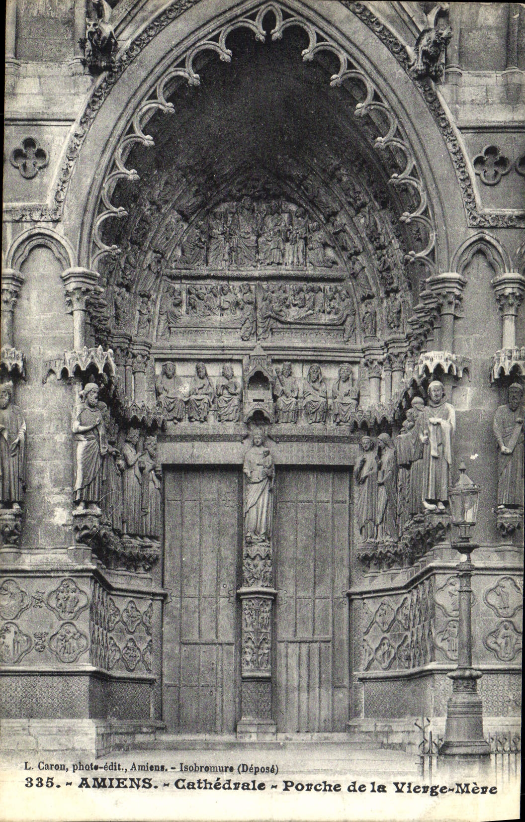 VINTAGE POSTCARD Amiens Cathedral Porch of the Virgin Mother